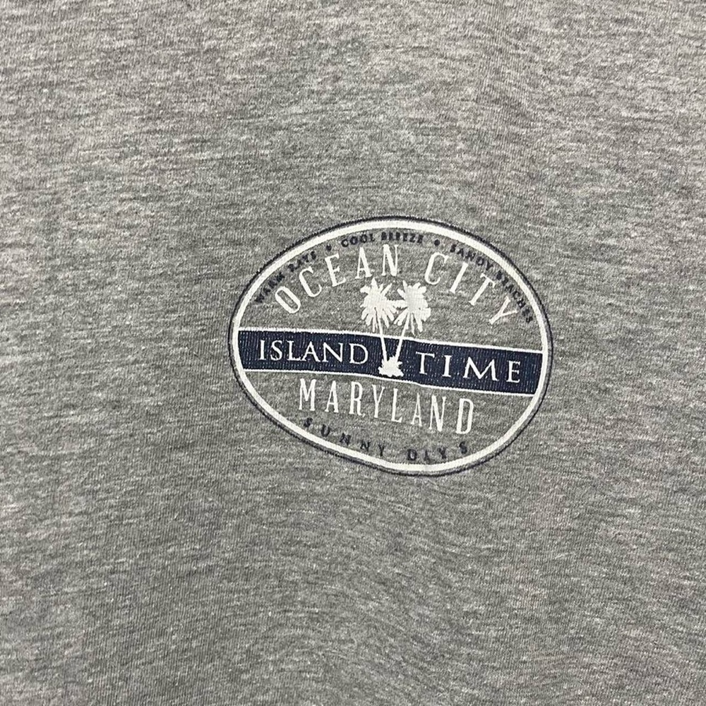 Ocean City Maryland Island Time sunny days short sleeve crewneck casual T-shirt - Picture 2 of 6